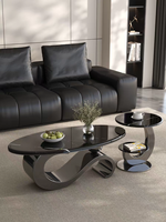 Ensemble de table basse en métal extensible et convertible Microlite, style italien, luxe léger, moderne, haut de gamme, pour petit salon familial