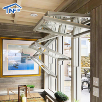 Ventana Plegable Vertical de Aluminio, Moderna, Impermeable, con Rotura de Puente Térmico, Doble Vidrio, Tipo Acordeón, para Apartamentos, Cocinas y Hoteles