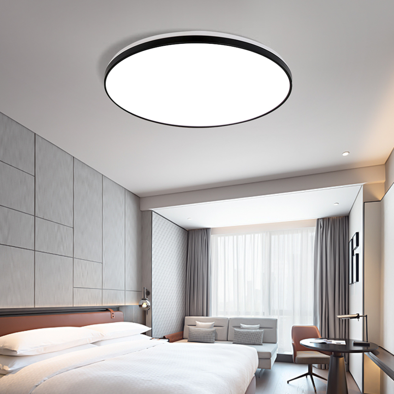 Direct Luminous Directly Glowing White Frame Circular Led Ceiling Lamp Lights for Living Room Home School Office Bedroom