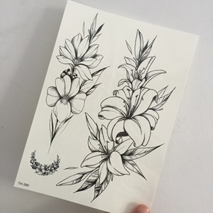 Flores de loto medio <span class=keywords><strong>brazo</strong></span> <span class=keywords><strong>chica</strong></span> impermeable <span class=keywords><strong>tatuaje</strong></span> temporal de impresión de transferencia etiqueta engomada del cuerpo de - Product Image 5