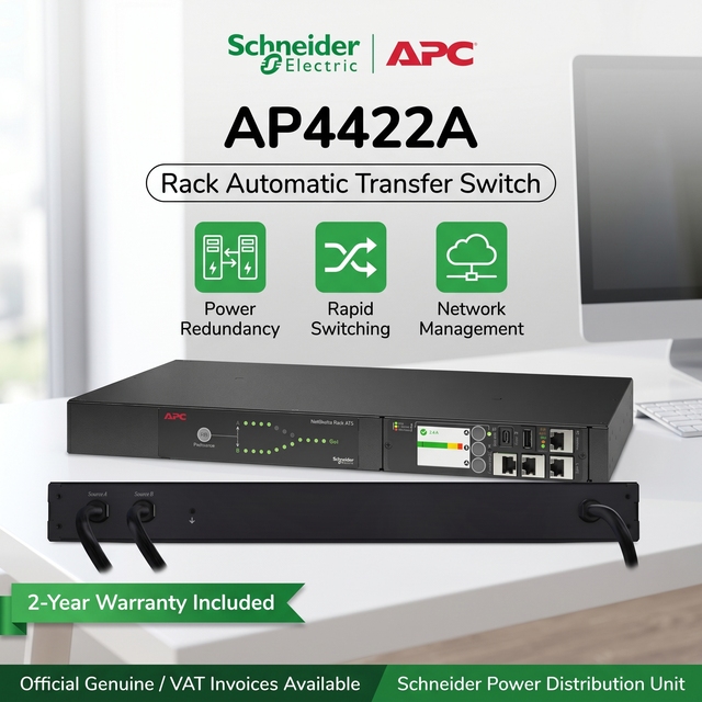 APC AP4422A DC UPS Cabinet Socket ATS Dual-way Switching 1U Rack-mounted Automatic Transfer Switch 8400VA Made in PH