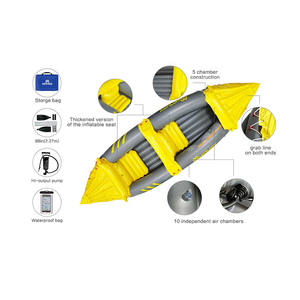 Kayak de sports nautiques pour une personne de haute qualité Kayak de mer récréatif rose pour enfants 4m HDPE polyéthylène PE pour la pêche rivières océans - Product Image 6