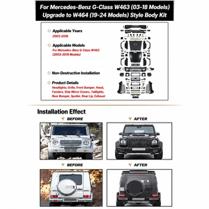 Kit carrosserie avant et arrière style W464 <span class=keywords><strong>2020</strong></span>+ pour <span class=keywords><strong>Mercedes</strong></span>-Benz <span class=keywords><strong>Classe</strong></span> G W463 (2003-2018) avec calandre et garde-boue - Product Image 4