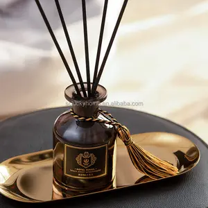 Black Aroma Reed Diffuser Bottle Rose Glass Bottle Ornamental Reed Diffuser for hotel home decor air refresher