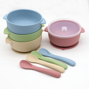 Juego de Tazones para Niños Irrompibles, 100% Silicona de Grado Alimenticio, Libres de BPA, Ligeros, Duraderos, con Diseño de Orejas de Dibujos Animados, Tazón y Cuchara para Niños - Product Image 3