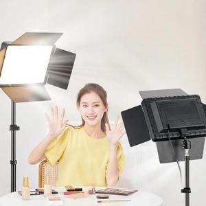 ไฟวิดีโอ LED แบบแผงสี่เหลี่ยมขนาด 10 นิ้ว 2700K-6500K พร้อมบานประตูแบบ 4 บาน และขาตั้งกล้องสูง 2.1 เมตร สำหรับสตูดิโอถ่ายภาพ - Product Image 2