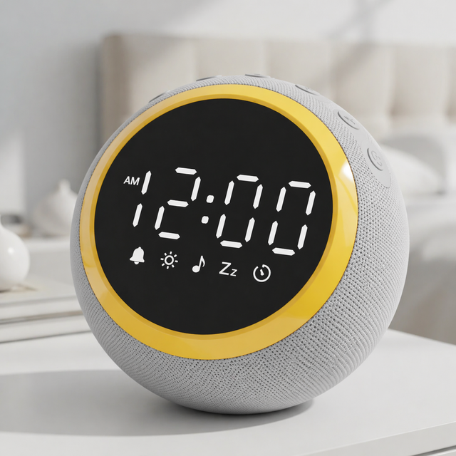 White Noise Sound Machine with 25 Relaxing Sounds, 7 Gentle Alarm Tones, Adjustable Volume Levels and Timer Function