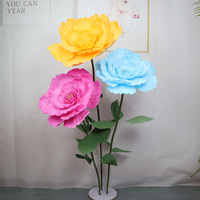 Fleur de pivoine artificielle pour décoration de mariage, présentation en vitrine de centre commercial, accessoires de photographie en mousse imperméable, transfrontalier