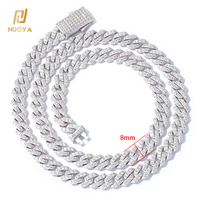Collier chaîne cubaine NUOYA Hip Hop 12 mm en argent sterling 925 avec moissanite, style Iced Out, pour homme et femme, bijoux de rappeur