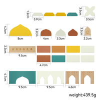 Jouets éducatifs en bois sur le thème de la mosquée islamique pour enfants, ensemble d'architecture islamique, cadeau de l'Aïd, jouet culturel Montessori