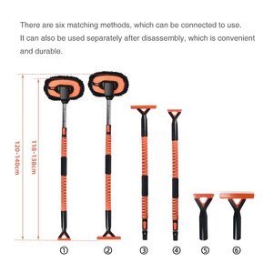 Brosse de voiture à long manche détachable Ultra avec <span class=keywords><strong>pelle</strong></span> à glace et <span class=keywords><strong>pelle</strong></span> de nettoyage de vitres Éponge en <span class=keywords><strong>chenille</strong></span> douce pour un nettoyage de véhicule sans effort - Product Image 2