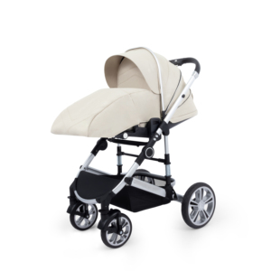 Poussette bébé en <span class=keywords><strong>lin</strong></span> de luxe 3 en 1, cadre en acier inoxydable, design portable facile à plier, grandes roues inversées pour les enfants de 0 à 3 ans - Product Image 2