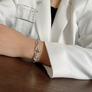 Bracelet Mickey Mouse en argent sterling S925, design cartoon, bracelet fin pour femme, à porter tous les jours - Product Image 4