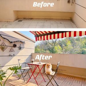 Tarima de Madera Carbonizada para Balcón y Patio, Fácil Instalación, Tarima Exterior para Balcón, Baldosas de Madera Encajables - Product Image 6