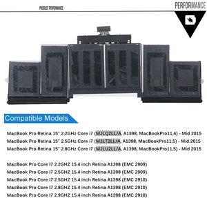 Batería de Larga Duración A1618 para Portátil Apple <span class=keywords><strong>MacBook</strong></span> <span class=keywords><strong>Pro</strong></span> 15\" Retina A1398 Mediados de <span class=keywords><strong>2015</strong></span> Versión EMC 2909 2910 11.36V 99.5Wh - Product Image 3