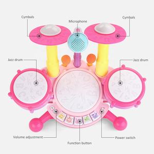 Jouet <span class=keywords><strong>de</strong></span> batterie <span class=keywords><strong>de</strong></span> <span class=keywords><strong>jazz</strong></span> multifonctionnel pour enfants, instrument <span class=keywords><strong>de</strong></span> musique en plastique, ensemble <span class=keywords><strong>de</strong></span> batterie d'orgue électronique, jouet <span class=keywords><strong>de</strong></span> musique avec lumière <span class=keywords><strong>de</strong></span> microphone - Product Image 4