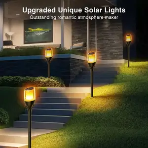 LED NEW Solar Flickering Flame Garden Light Outdoor Waterproof Lawn Lamp
