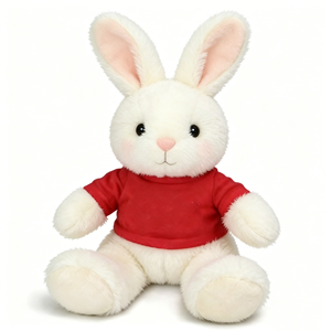 Conejo de Peluche Blanco Personalizado, Peluche de Conejo Adorable, Peluche de Conejo Sentado - Product Image 1