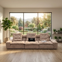 Canapé Modulable Moderne en Tissu Suédine 3 Places, Sectionnel, Rembourré Éponge Cloud, Housse Durable, Luxe pour Salon et Chambre, Non Gonflable
