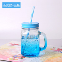 Vente en gros de mugs et bouteilles en verre écologiques pour sublimation, avec poignée, couvercle et paille, revêtement anti-corrosion, nouveau style chinois, articles de boisson