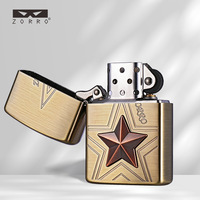 Briquet à kérosène ZORRO/Zorro Z8658 cinq étoiles en laiton, style autocollant, coupe-vent, haut de gamme, best-seller TikTok et Kwai