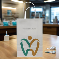 Sacs en papier personnalisés de luxe pour cadeaux dentaires, avec logo de boutique commerciale, 10,5 cm x 14 cm x 23 cm