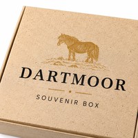 Boîte cadeau en kraft personnalisée avec papier d'emballage, logo personnalisé, boîte d'emballage en carton ondulé pour coffret cadeau souvenir