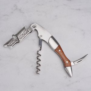 Ouvre-bouteille de vin et de bière en acier inoxydable de haute qualité, design raisin et hippocampe, avec tournevis à fil, tire-bouchons et ouvre-bouteilles - Product Image 1