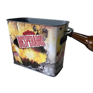 Cubo Metálico Rectangular <span class=keywords><strong>SOL</strong></span> de 6L con Asas, Cubo para Hielo y Cerveza con Abrebotellas - Product Image 6