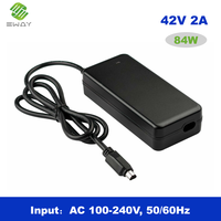 Chargeur de vélo électrique 42V 2A, alimentation directe usine, prise EU US UK pour batterie lithium-ion 36V, adaptateur secteur pour vélo électrique et trottinette