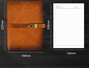 Libreta de Cuero PU de Alta Calidad con Logotipo Personalizado, <span class=keywords><strong>Agenda</strong></span> con Hojas Sueltas y Cierre de Cuero <span class=keywords><strong>Horizontal</strong></span> - Product Image 3