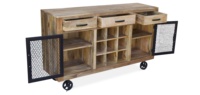 Buffet moderne industriel et rustique en bois de manguier massif Buffet de luxe pour le salon et la cuisine avec finition naturelle