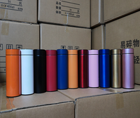 Bouteille d'eau intelligente en acier inoxydable avec affichage de la température et logo personnalisé, 500 ml, thermos numérique intelligent pour cadeaux, bureau, remise de diplôme