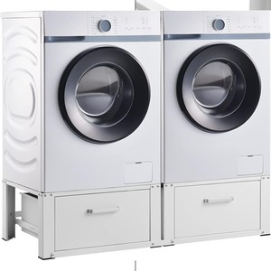 ตู้ซักแบบ2ลิ้นชัก2ชั้นฐานโลหะชิ้นส่วนเครื่องใช้ไฟฟ้าด้วยมือสีขาว/ดำ - Product Image 6