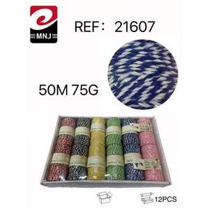 Cinta de Algodón de Colores de 50 Metros en Bobina de 75 Gramos para Embalaje, Cuerdas, Producto CUERDA - Product Image 1