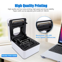 Printer Stiker Barcode Termal YHD-9280 4 Inci, Mendukung Pencetakan Resi, Printer Label Pengiriman Perekat 4x6