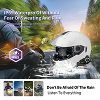 2K Sony Lens HD Camera Bluetooth Intercom Motorcycle Wireless Recorder Headset 6-Way Group Talking With FM Radio IP65 Waterproof