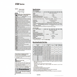 Cylindre compact SMC CQ2B140-275DCMZ pièces pneumatiques - Product Image 1