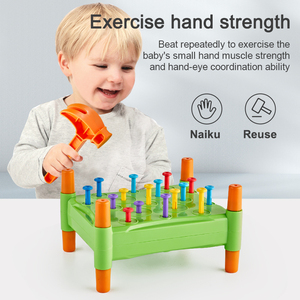 Enfants coloré <span class=keywords><strong>marteau</strong></span> ongles jouets Montessori motricité fine <span class=keywords><strong>jeu</strong></span> éducatif Cognition sensorielle pour enfants en plastique - Product Image 2