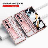 Coque pliante à charnière de nivellement avec film de protection d'objectif en plastique dur pour Samsung Galaxy Z Fold 3 4 5 6