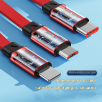 Kabel Charger Retractable 3 in 1 Universal 3A 66W Tipe-C untuk Transfer Data dan Pengisian Cepat untuk Android dan IOS