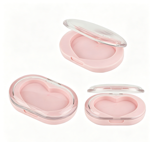 Heart Shaped Single Color <b>Makeup</b> Powder <b>Compact</b> Empty Case - Product Image 3