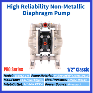Aro 666053-344 1/2 "bơm màng đôi không khí phi kim loại | 13 GPM, 100 psi, màng PTFE & thân Polypropylen - Product Image 4