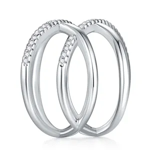 Jiuzhuan Jewelry 925 Sterling Silver Ring Moissanite Custom Engagement Wedding Ring For Women