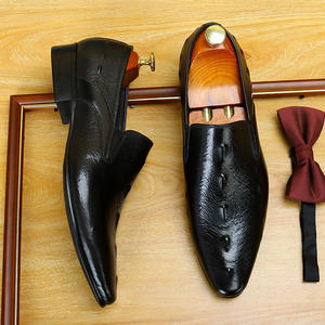 Zapatos de vestir negros clásicos de alta calidad para uso casual al aire libre, zapatos de cuero con cordones para bodas y fiestas. - Product Image 1