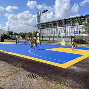 Ngoài Trời Đánh Dấu Một Nửa Bóng Rổ Cao Su Sàn Tòa Án Thảm Chi Phí Bên Ngoài Sân Bóng Rổ Sàn Gạch Nhựa Foor Mat - Product Image 1