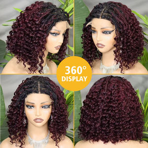 FH 14inch Double Drawn Human Hair Curly Bob <b>Wigs</b> #1bt99J 5x5 Lace Front Raw Vietnamese <b>Wigs</b> - Product Image 3