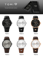 Montre TOMI élégante à quartz avec date - Grand cadran minimaliste, montre unisexe, mode moderne pour hommes et femmes