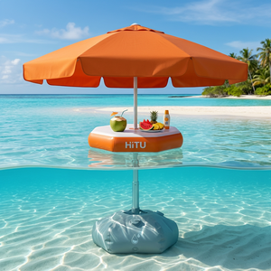Parasol gonflable flottant léger et portable de 7 pieds pour plateforme de quai, idéal pour la détente au bord de la piscine, du lac ou de la plage - Product Image 5