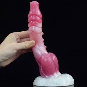 FAAK Nouveau Dildo Courbé Loup-garou Rose en Silicone, Dildo Animal Fantastique pour Femmes, Jouet Sexuel Adulte - Product Image 4